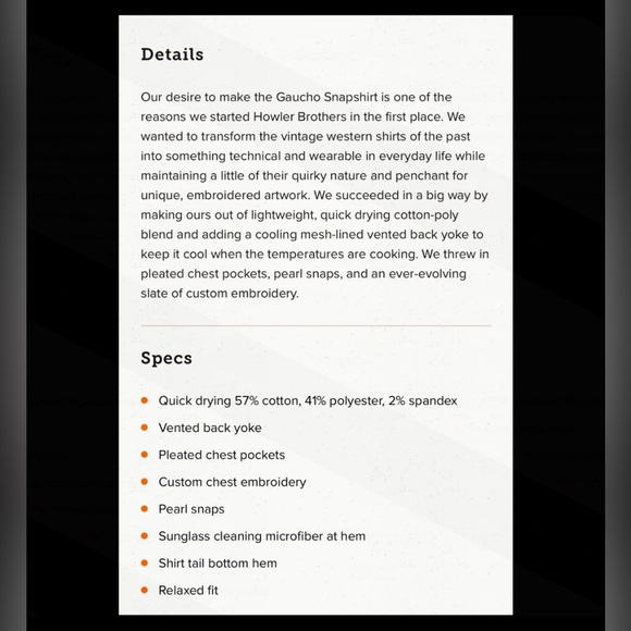 Howler Brothers GUACHO SNAPSHIRT. - Picture 6 of 11